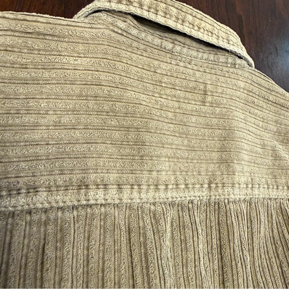 JAB VTG 90s Wide-Wale Zip-up Corduroy Shacket Olive Color Size L 100% Cotton - Picture 13 of 16